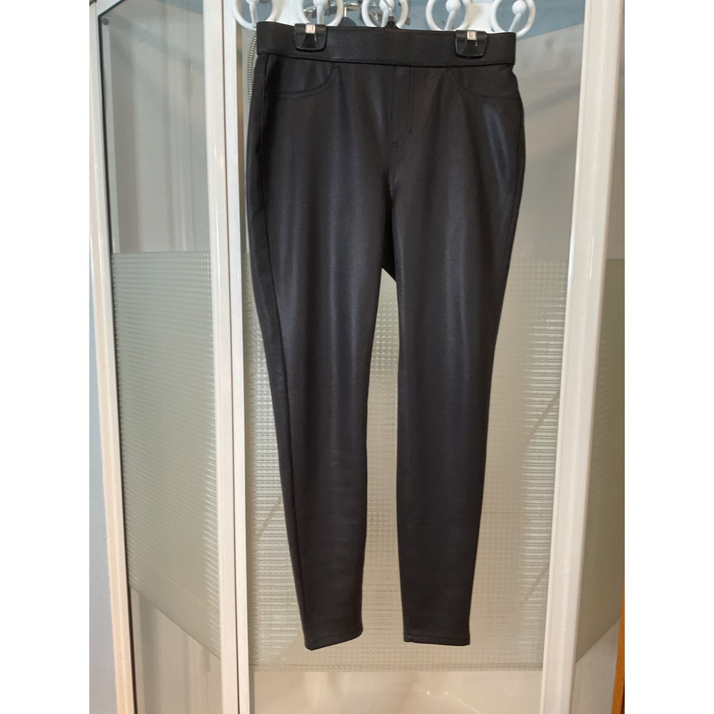 No Boundaries Faux Leather Leggings Juniors M 7-9 Black Excellent High Rise